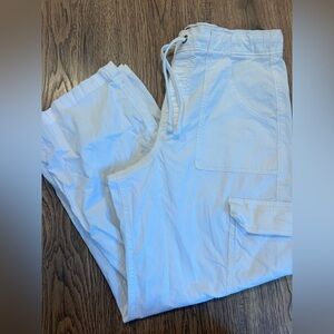Hollister white adjustable-rise baggy pants size medium short EUC